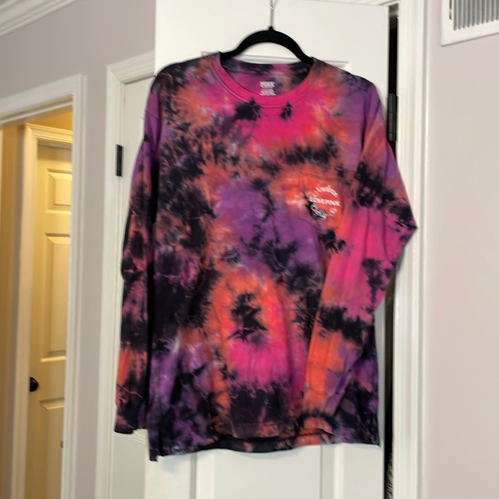 PINK tie-dye long sleeve t-shirt